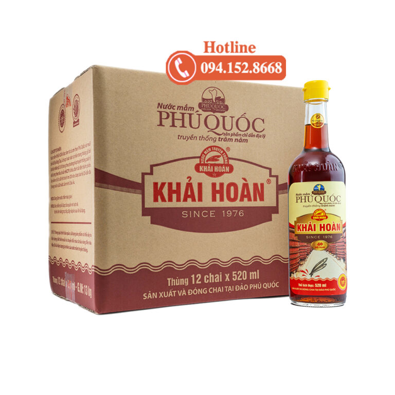 Nước mắm khải hoàn chai thủy tinh 520ml 40 đạm