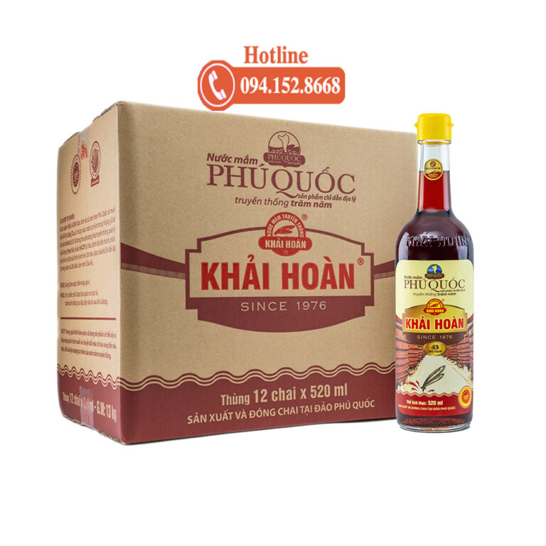 nước mắm khải hoàn chai 520ml 43 đạm